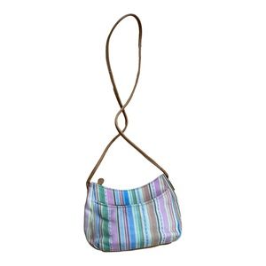 Fossil Pastel Striped Small Leather Bag